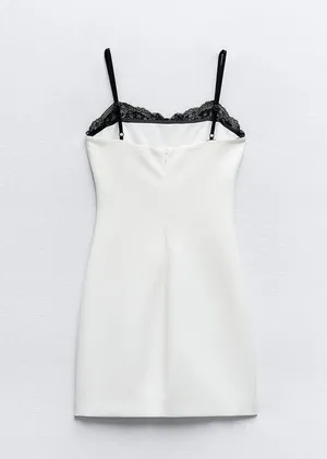 Zara Dress lace mini fitted white wedding party coctail evening bodycon thumbnail 6