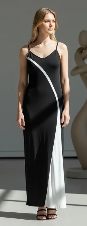 Vintage Jodi Kristopher Maxi Fancy Rom Elegant dress Black White Y2K 90s Size XS thumbnail 1
