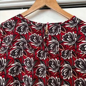 Loft Outlet Red Floral‎ Dress Size Small thumbnail 6