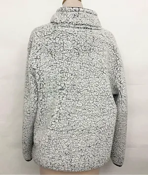 Victoria’s Secret PINK gray Sherpa half zip pullover sweatshirt large thumbnail 3