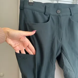 Pikeur Laure Womens 28 Full Grip Riding Breeches Dark Green Rhinestone EU 40 thumbnail 8
