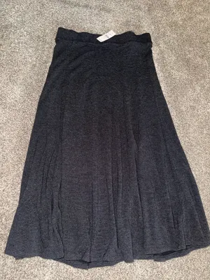 LOFT Charcoal A-Line Knit Skirt thumbnail 1