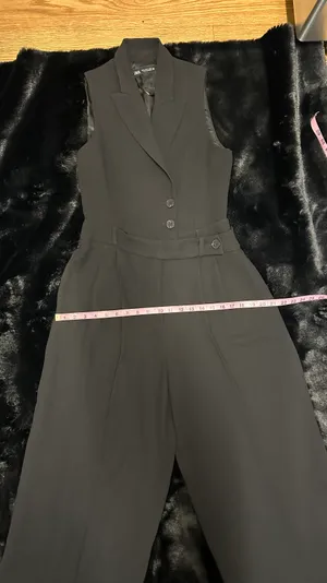 ZARA Black Sleeveless Oversized Vest Jumpsuit thumbnail 6