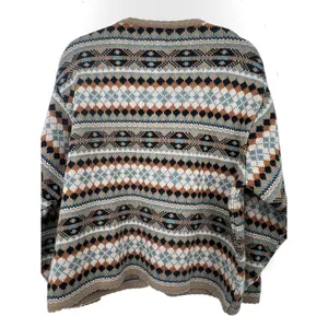 Tally-Ho Vintage L Aztec print cardigan wool blend Cardigan Knit 70's Womens thumbnail 6