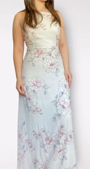 Lulus‎ Blooms For You Pale Blush Floral Print Maxi Dress Size S Boho Spring thumbnail 1