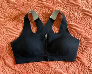Brooks Dare Zip Run Bra 2.0 Black High Impact Sports Bra 34 C/D thumbnail 1
