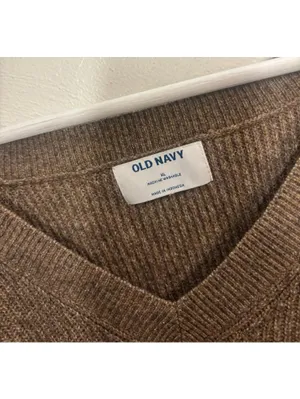 Old Navy V-Neck Brown Sweater Size XL thumbnail 4