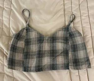 Purrr Melrose Plaid Cropped Tank Top thumbnail 1
