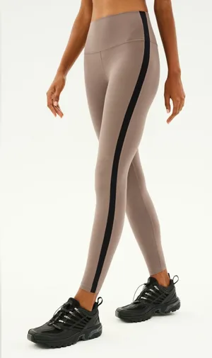Splits59 CLARE HIGH WAIST RIGOR 7/8 Leggings in lentil and Black New XS thumbnail 1