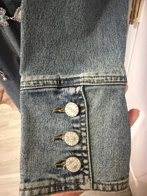 Vintage Medium Wash Denim Button-Down Western Dress / Jacket M thumbnail 4