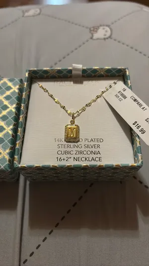Rachel Zoe “M” initial necklace thumbnail 1