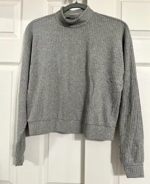 Abound Gray Mock Neck Sweater thumbnail 1