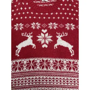 Fat Face UK Wool Blend Fair Isle Red Cream Reindeer Ski Resort Sweater Size 18 thumbnail 16