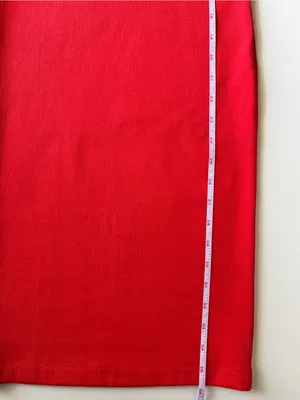 Red Ribbed Bodycon Mini Dress XS Sleeveless Mock Neck Stretch Fitted Chic thumbnail 8