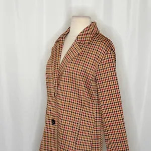 Anthropologie AVEC LES FILLES Longline Plaid Blazer Jacket Preppy Academia Small thumbnail 6