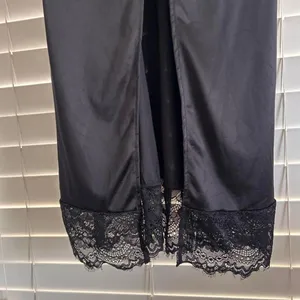 Frederick’s of Hollywood Black Satin Lace Babydoll Slip Lingerie Y2K Size Medium thumbnail 3