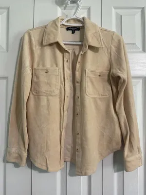 Beige Soft Fleece Button thumbnail 1