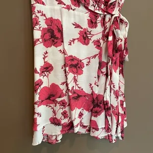 NWT Free People French Quarter Wrap Mini Dress‎ Medium Ivory Pink thumbnail 8