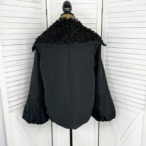 Simply Vera Puffer Jacket Faux Fur Collar Hood‎ Black Medium Balloon Sleeve thumbnail 7