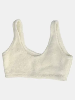 PINK by Victoria's Secret Cream Fuzzy Co-ZZZy Fleece Bralette - XL thumbnail 5