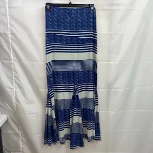 Poof! Women's blue loose hem pull on‎ elastic stretch maxi casual knit skirt L thumbnail 3