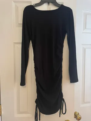 Black Long Sleeve Bodycon Mini Dress thumbnail 2