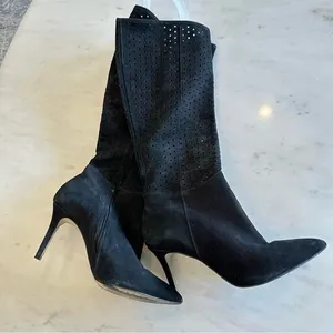 Brian Atwood Size 6 Black Knee High Leather Boots Stilleto‎ Heel Date Night thumbnail 4