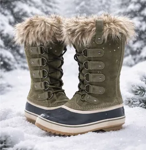 Sorel Joan of Arctic Green Waterproof Faux Fur Winter Snow Boots Size 6 thumbnail 1