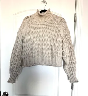 H&M Beige Knit mock neck Sweater thumbnail 1