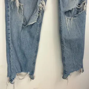 American Eagle Womens 90s Straight Pride Jeans Sz 10 Distressed Light Wash thumbnail 9