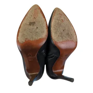 Lanvin Bottine Low Bootie Black Leather Pointed Toe Stiletto‎ Heel 36.5 US 5.5 thumbnail 7