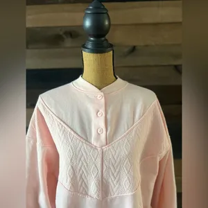 90s Vintage Choices From Gitano Pink Embroidered Crewneck Button Front Sweater thumbnail 4