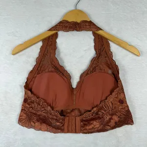 Aerie‎ Rust Orange Floral Lace Halter Bralette Large L/G 3086-8559-263448 thumbnail 6