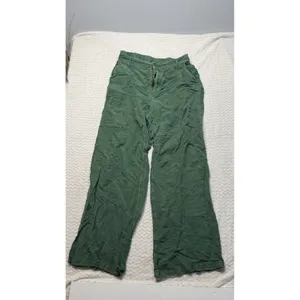 Young Fabulous & Broke Green Linen Blend Wide Leg Seam Front Pants M thumbnail 2