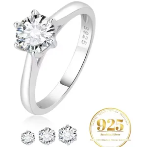 Boutique 1Ct Solitaire Platinum 925 Simulated Diamond Engagement Wedding Ring, Size 8‎ thumbnail 2