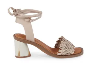 Franco Sarto Rina Leather Fringed Ankle-Tie Sandals size 8.5 thumbnail 1