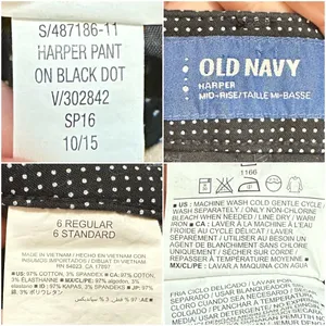 Old Navy Mid-Rise Harper Fine Polka Dot Ankle Pants Size 6 thumbnail 5