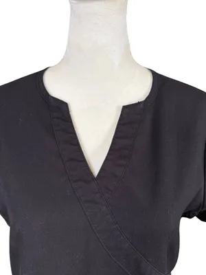 NRG by Barco short sleeve v-neck scrub top black stretchy with pockets size S thumbnail 5