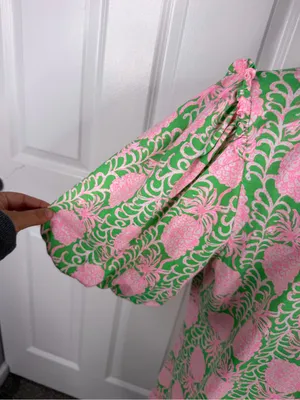 Lilly Pulitzer Size XL Pink Green Pineapple Print Cotton Shift Dress NWOT thumbnail 8