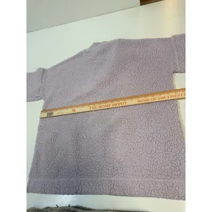 Aerie Dream Sherpa Quarter Zip Pullover Sweatshirt Womens Sz Small Lavender thumbnail 8