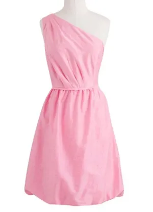 J Crew Pink One Shoulder Bubble Mini Dress thumbnail 1