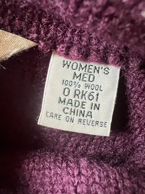 L.L. Bean Plum Button-Front Wool pea coat thick sweater jacket decorative button thumbnail 8