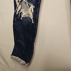 Free People we the free RARE button fly raw hem blue skinny high rise jeans 27 thumbnail 4