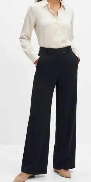 Mango Black Wide-Leg Tailored Trousers thumbnail 1