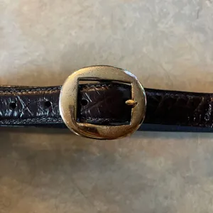 Vintage Brown Leather Belt Bohemian Women’s Size L Brass Buckle India 4002 thumbnail 2