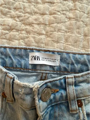 ZARA Light wash straight leg high waisted jeans thumbnail 3