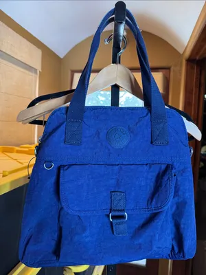 Kipling Pahneiro Ink Blue Nylon Handbag Tote Water Resistant Lightweight Bag thumbnail 1