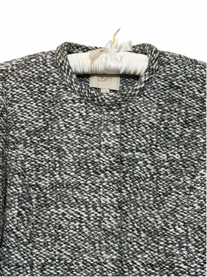 Ann Taylor Loft Women’s Chunky Tweed Collarless Wool Blend Blazer Size 4 thumbnail 6