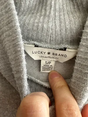 Lucky Brand Mockneck Heather Grey Cozy Stretch Sweater Top, Size Small thumbnail 8