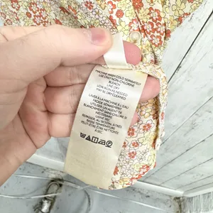 Free People Dress Women S Bonnie Mini Tea Combo Puff Sleeve‎ Button Down Cottage thumbnail 4
